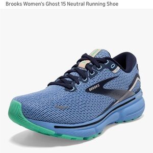 Brooks Ghost 15 Running Shoes Cushioned Athletic Sneakers Blue Black Size 5.5
